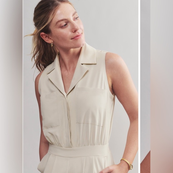 RHONE Pants - Elegant Cream Sleeveless Jumpsuit-Rhône